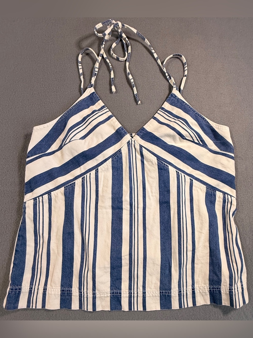 Universal Thread Blue and White Striped Kids Halter One-Piece